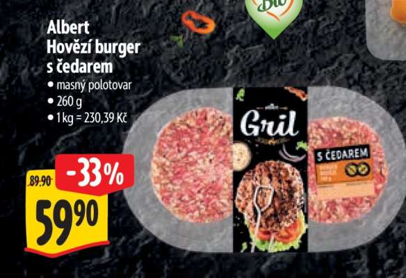 Albert Hovězí burger s čedarem