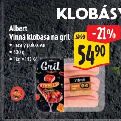 Albert Vinná klobása na gril