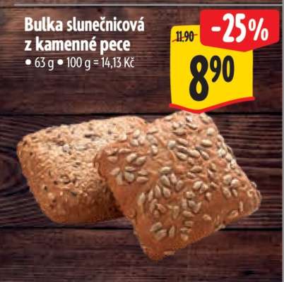Bulka slunečnicová z kamenné pece