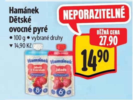 Hamánek dětské ovocné pyré