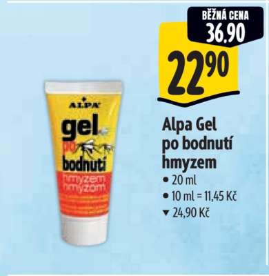 Alpa gel po bodnutí hmyzem