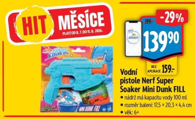 Vodní pistole Nerf Super Soaker Mini Dunk FILL