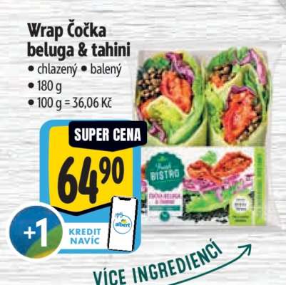 Wrap Čočka beluga & tahini