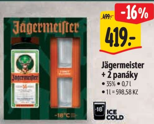 Jägermeister + 2 panáky