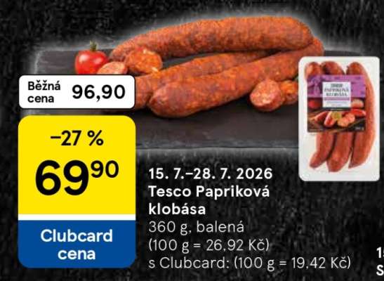 Tesco Papriková klobása