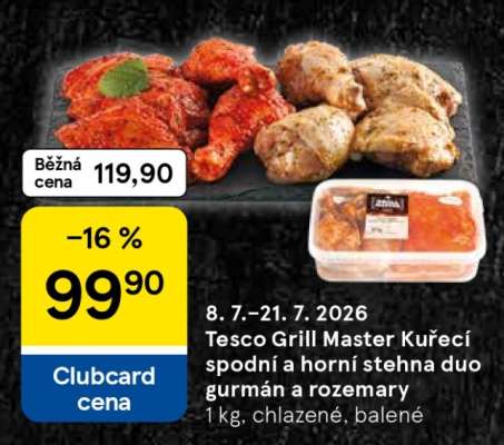 Tesco Grill Master Kuřecí spodní a horní stehna duo gurmán a rozmarý