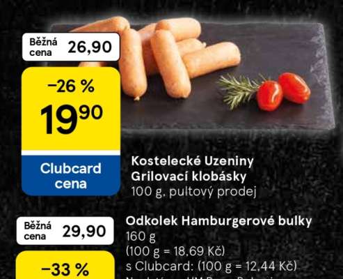 Kostelecké Uzeniny Grilovací klobásky
