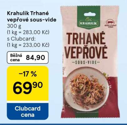 Krahulík Trhané vepřové Sous-vide
