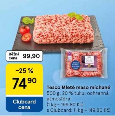 Tesco Mleté maso míchané