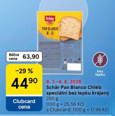 Schär Pan Blanco chléb speciální bez lepku krájený