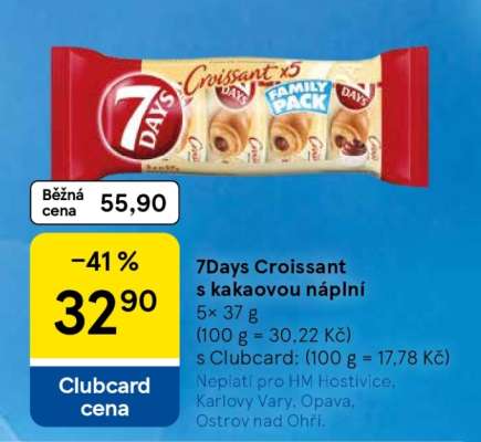 7Days Croissant s kakaovou náplní