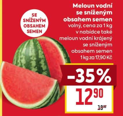 Meloun vodní se sníženým obsahem semen