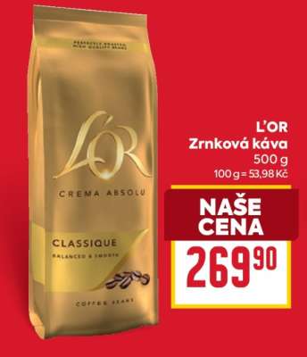 L’OR zrnková káva