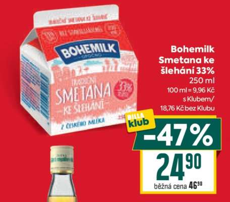 Bohemilk Smetana ke šlehání 33%