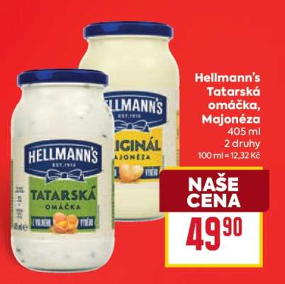 HELLMANN'S TATARSKÁ OMÁČKA, MAJONÉZA
