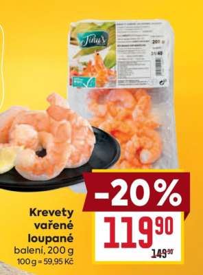 Krevety vařené loupané