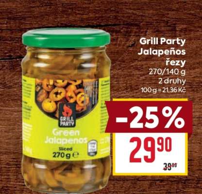Grill Party Jalapeños řezy