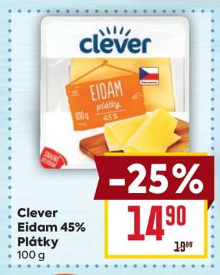 Clever Eidam 45% plátky