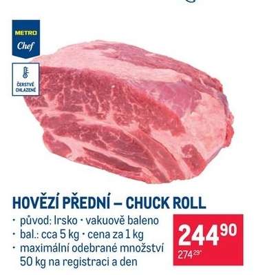 Hovězí přední chuck roll