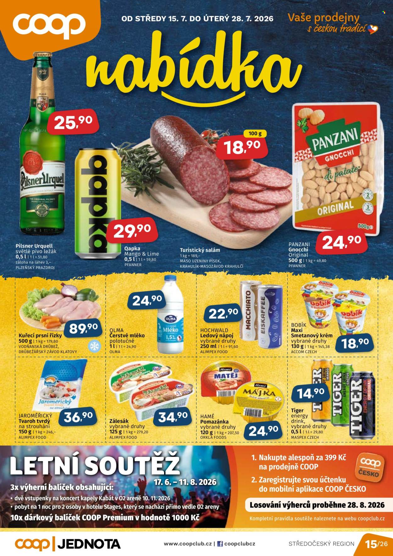 Leták coop JEDNOTA - 15. 7. 2026 - 28. 7. 2026. Strana 1