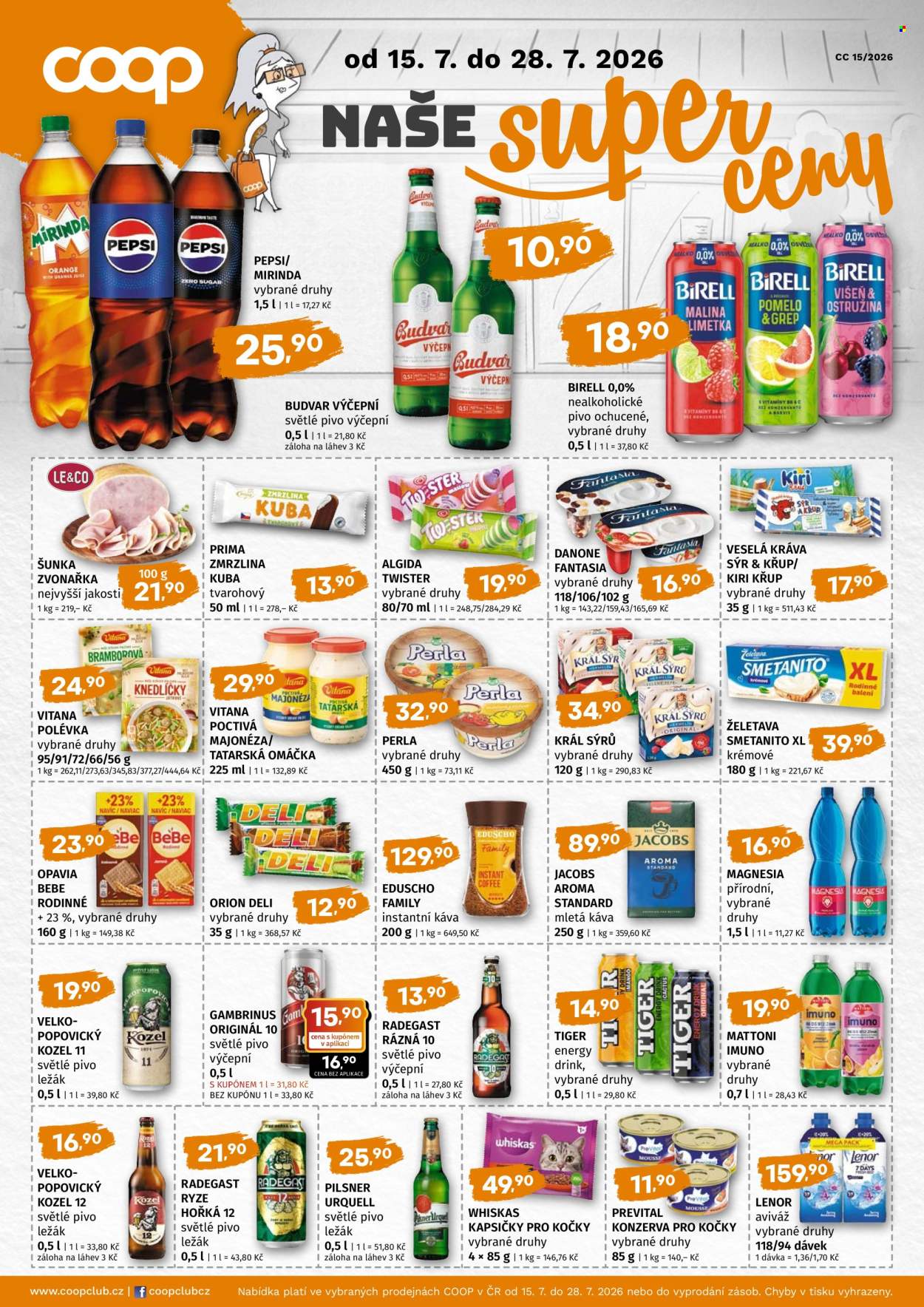 Leták coop JEDNOTA - 15. 7. 2026 - 28. 7. 2026. Strana 1