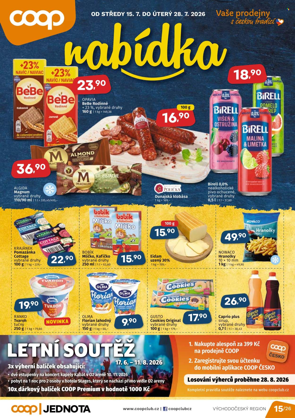 Leták coop JEDNOTA - 15. 7. 2026 - 28. 7. 2026. Strana 1