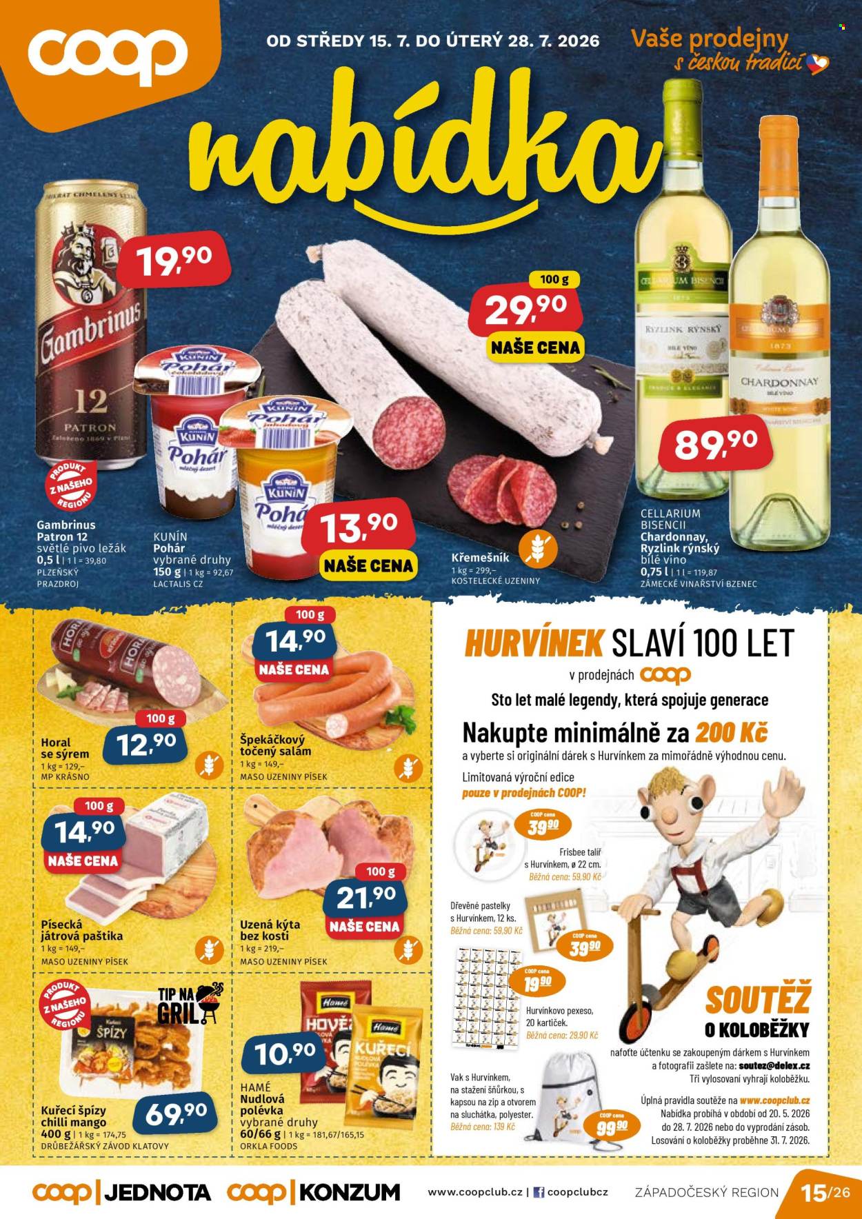 Leták coop JEDNOTA - 15. 7. 2026 - 28. 7. 2026. Strana 1
