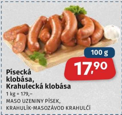 Písecká klobása, Krahulecká klobása