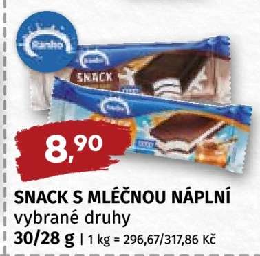 SNACK S MLÉČNOU NÁPLNÍ
