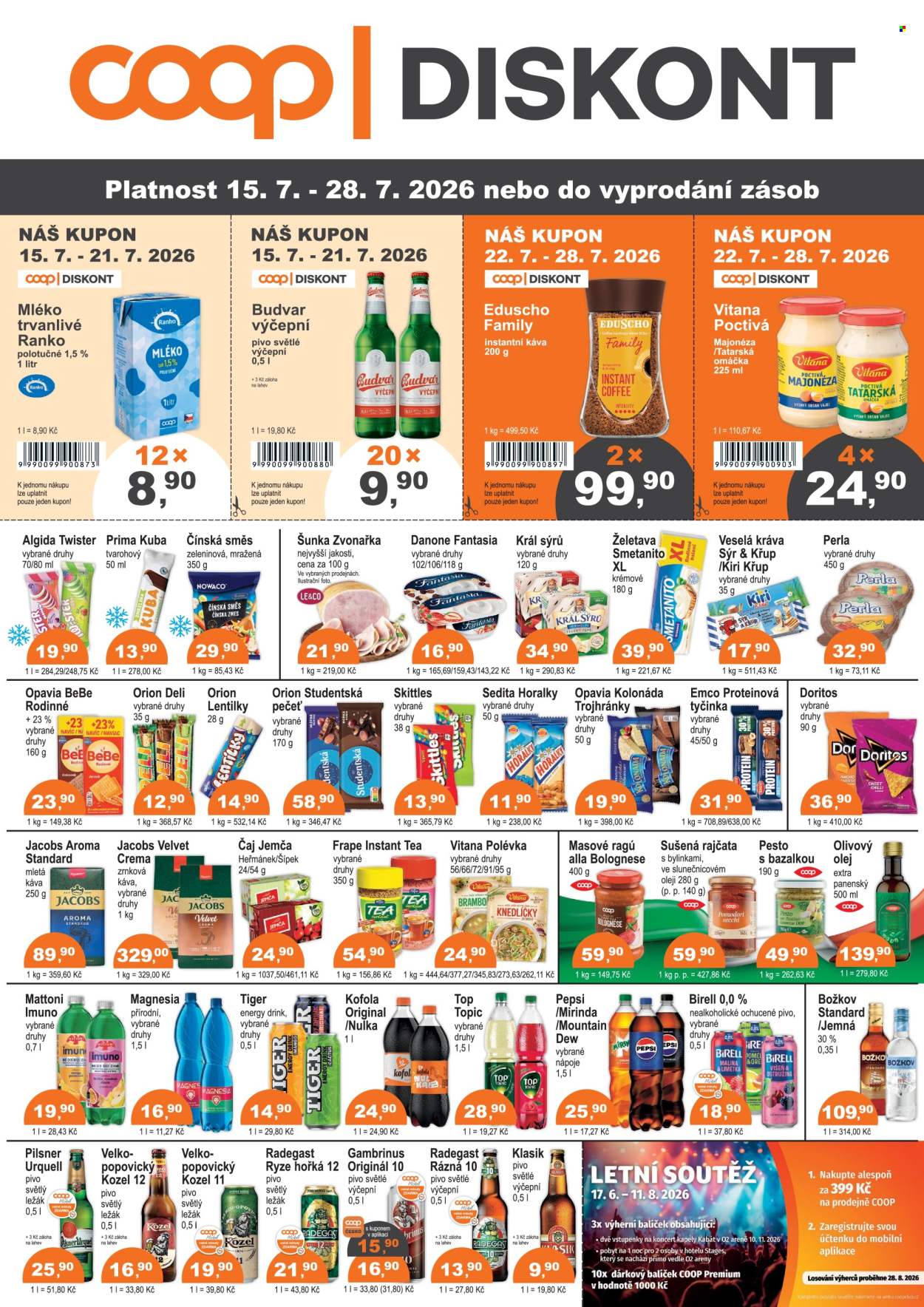 Leták coop DISKONT - 15. 7. 2026 - 28. 7. 2026. Strana 1
