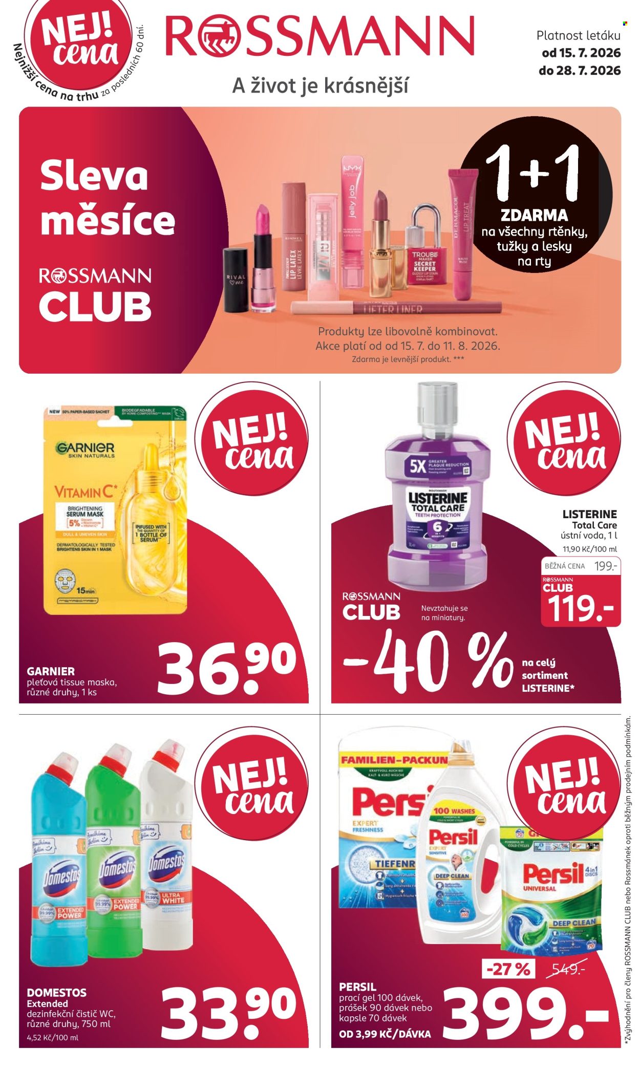 Leták ROSSMANN - 15. 7. 2026 - 28. 7. 2026. Strana 1