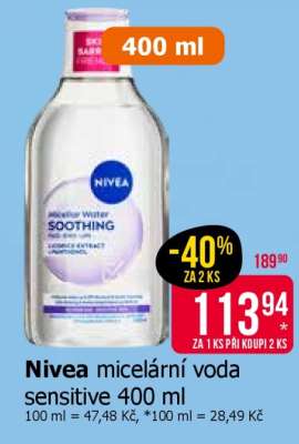 Nivea micelární voda sensitive 400 ml