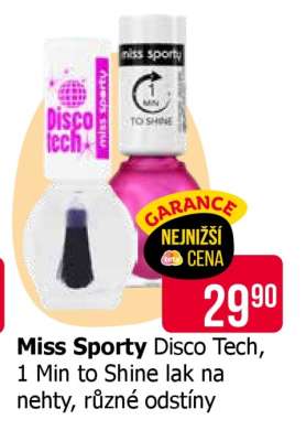 Miss Sporty Disco Tech, 1 Min to Shine lak na nehty