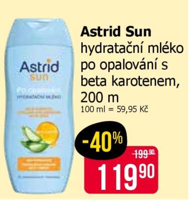 Astrid Sun hydratační mléko po opalování s beta karotenem, 200 ml