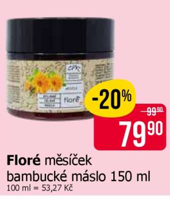 Floré měsíček bambucké máslo 150 ml
