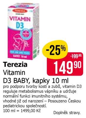 Terezia Vitamin D3 BABY kapky 10 ml