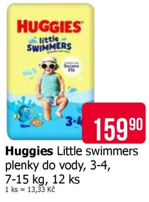 Huggies Little swimmers plenky do vody, 3-4, 7-15 kg, 12 ks
