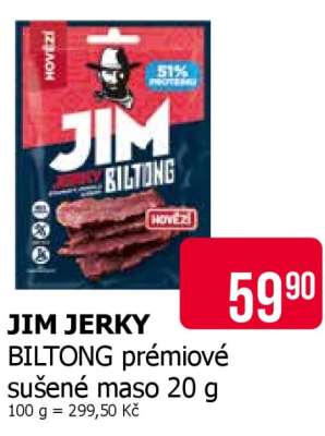 JIM JERKY BILTONG prémiové sušené maso 20 g