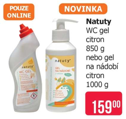 Natuty WC gel citron nebo gel na nádobí citron