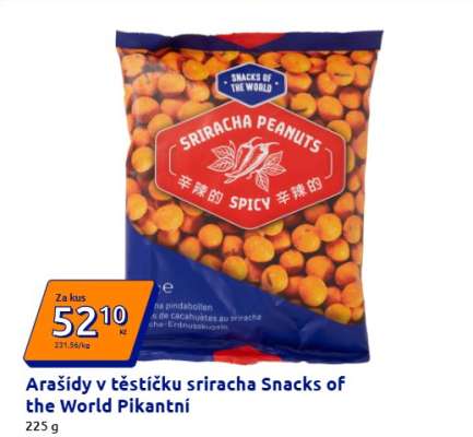 Arašidy v těstíčku sriracha Snacks of the World Pikantní
