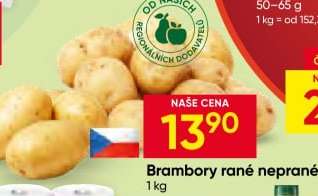 Brambory rané neprané