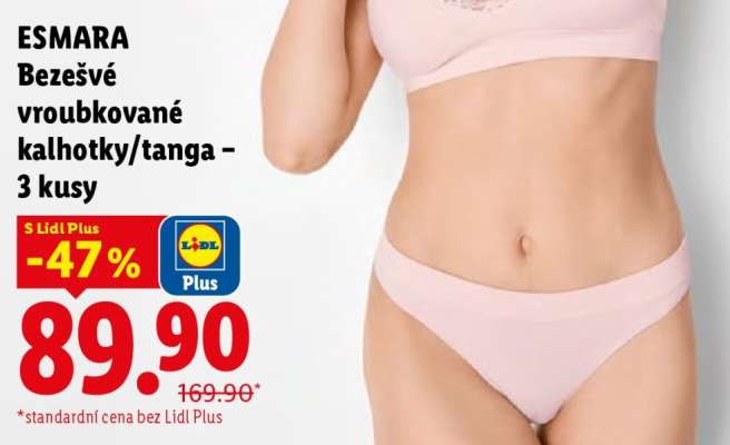 ESMARA Bezešvé vroubkované kalhotky/tanga – 3 kusy