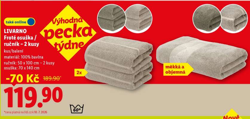 Livarno Froté osuška/ručník – 2 kusy