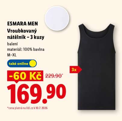 ESMARA MEN Vroubkovaný nátělník – 3 kusy