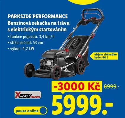 PARKSIDE PERFORMANCE Benzínová sekačka na trávu s elektrickým startováním