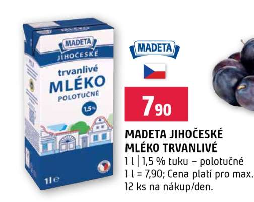 MADETA Jihočeské Mléko trvanlivé