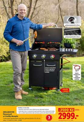 GRILLMEISTER PLYNOVÝ GRIL SE 3 HOŘÁKY MEMPHIS