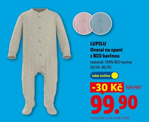 LUPILU Overal na spaní s BIO bavlnou