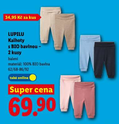 LUPILU Kalhoty s BIO bavlnou - 2 kusy
