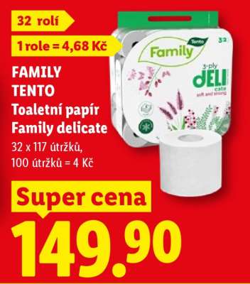 FAMILY TENTO Toaletní papír Family delicate